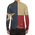 Vintage Texas Flag Print Men's Long Sleeve Rash Guard