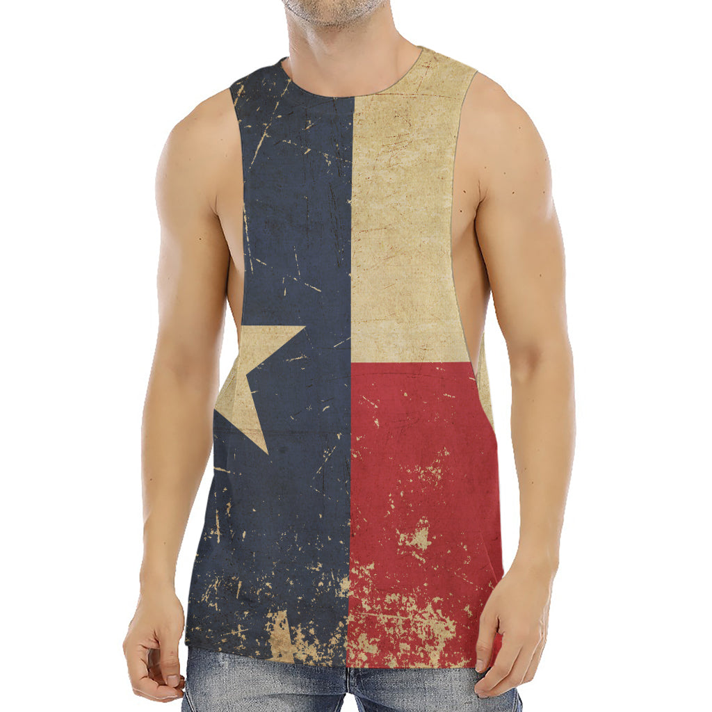 Vintage Texas Flag Print Men's Muscle Tank Top