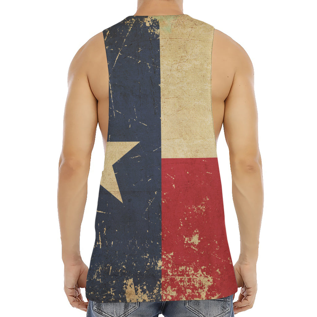 Vintage Texas Flag Print Men's Muscle Tank Top