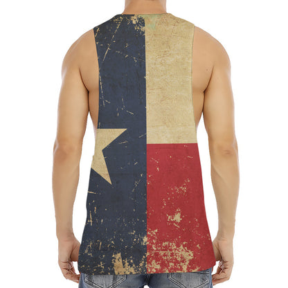 Vintage Texas Flag Print Men's Muscle Tank Top