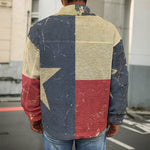 Vintage Texas Flag Print Men's Shirt Jacket