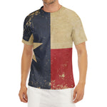Vintage Texas Flag Print Men's Short Sleeve Rash Guard