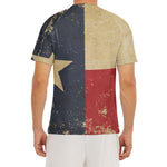 Vintage Texas Flag Print Men's Short Sleeve Rash Guard