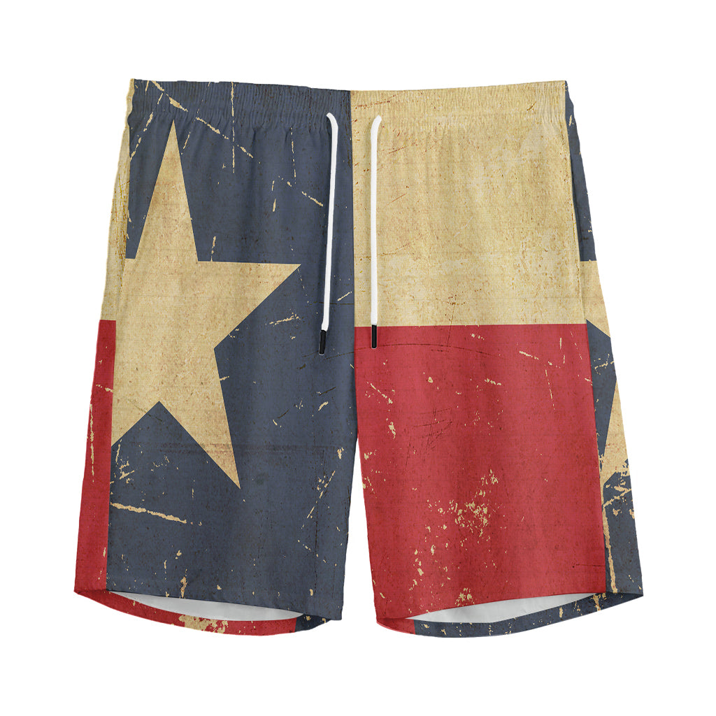 Vintage Texas Flag Print Men's Sports Shorts