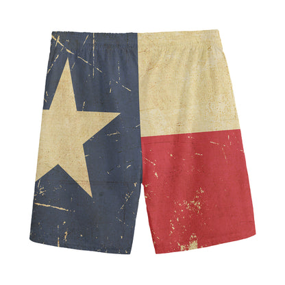 Vintage Texas Flag Print Men's Sports Shorts