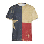 Vintage Texas Flag Print Men's Sports T-Shirt