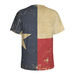 Vintage Texas Flag Print Men's Sports T-Shirt
