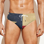 Vintage Texas Flag Print Men's Swim Briefs