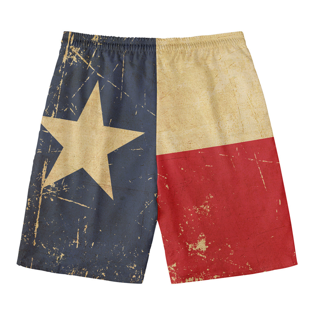 Vintage Texas Flag Print Men's Swim Trunks