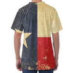 Vintage Texas Flag Print Men's Velvet T-Shirt