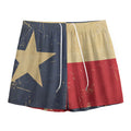 Vintage Texas Flag Print Mesh Shorts
