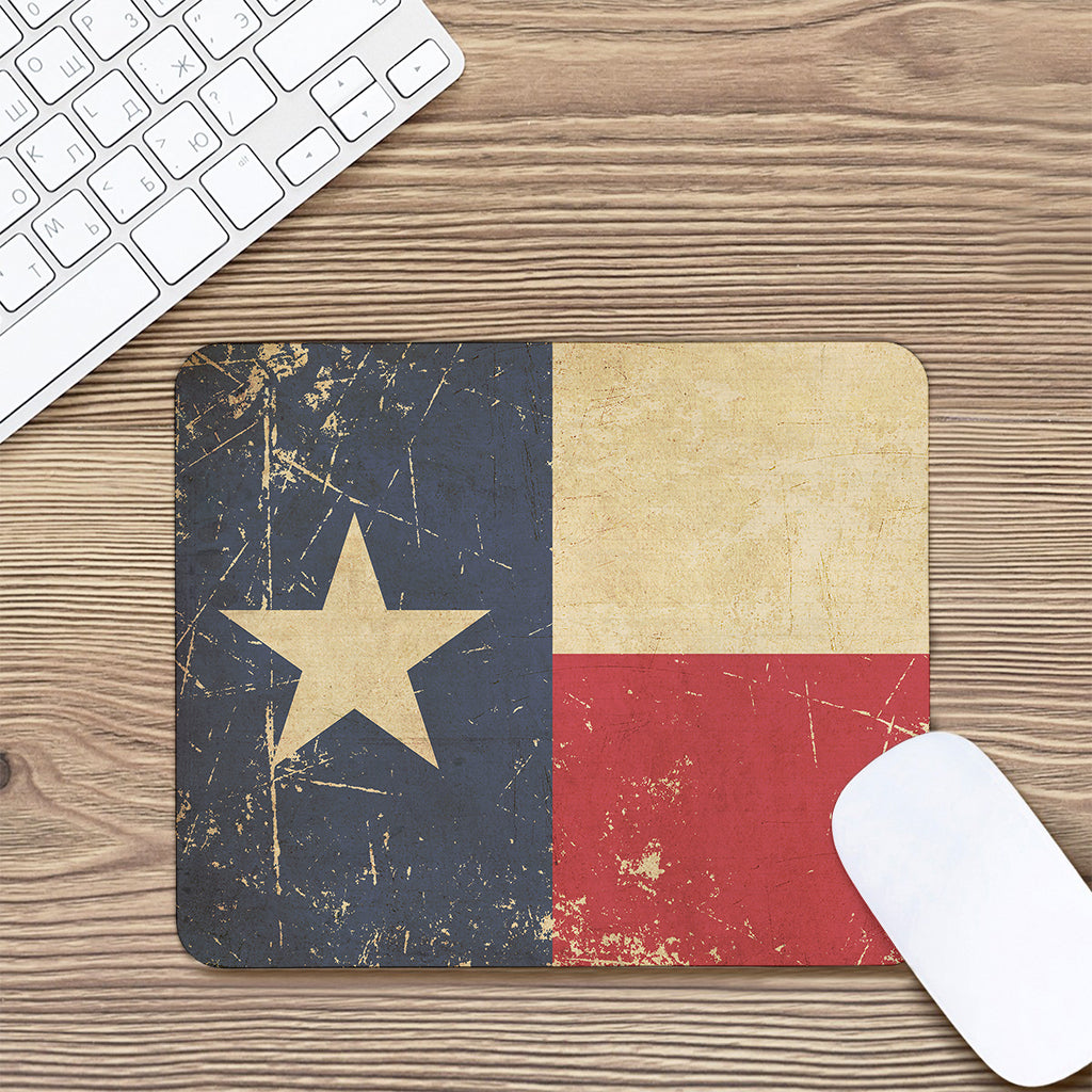 Vintage Texas Flag Print Mouse Pad