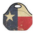 Vintage Texas Flag Print Neoprene Lunch Bag