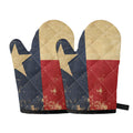 Vintage Texas Flag Print Oven Mitts