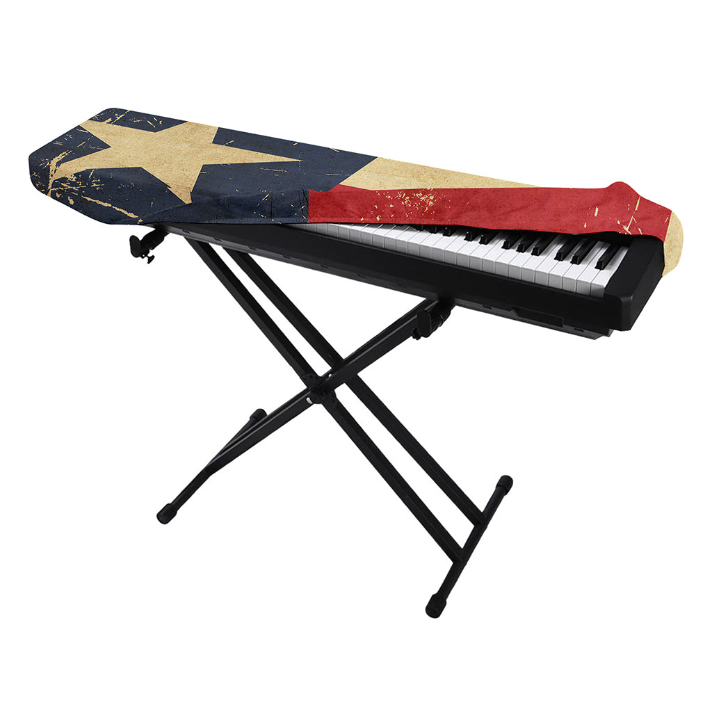 Vintage Texas Flag Print Piano Keyboard Cover