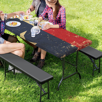 Vintage Texas Flag Print Picnic Table Cover