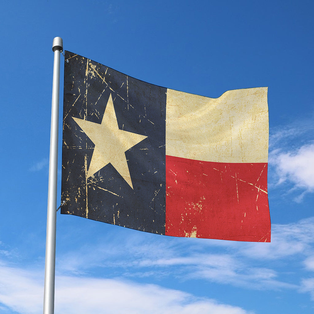Vintage Texas Flag Print Polyester Flag