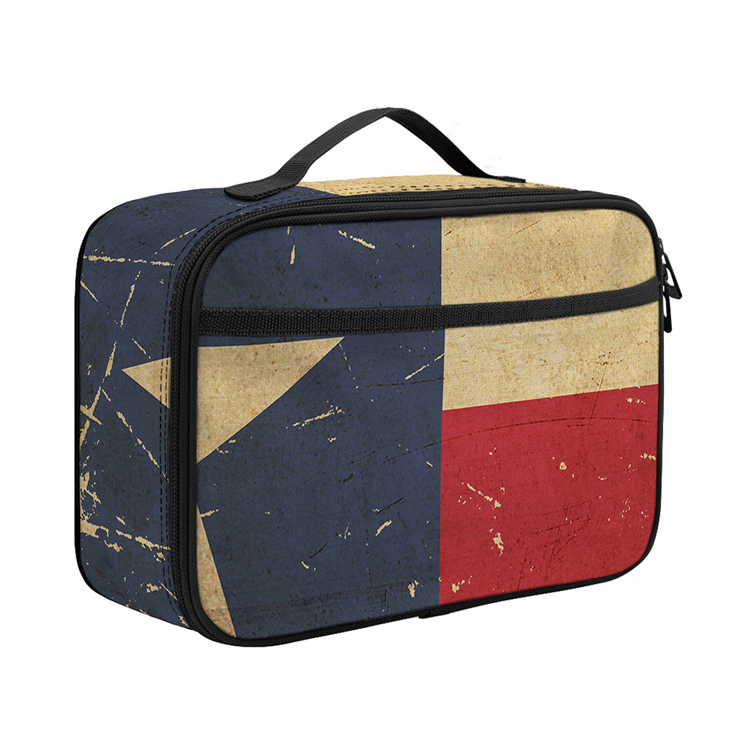 Vintage Texas Flag Print Portable Lunch Bag