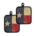 Vintage Texas Flag Print Pot Holders