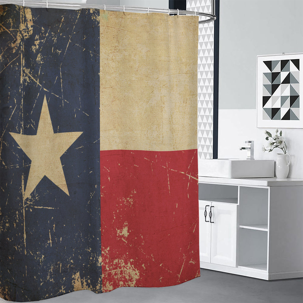Vintage Texas Flag Print Premium Shower Curtain
