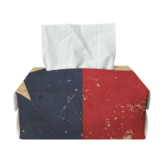 Vintage Texas Flag Print Rectangle Tissue Box Cover