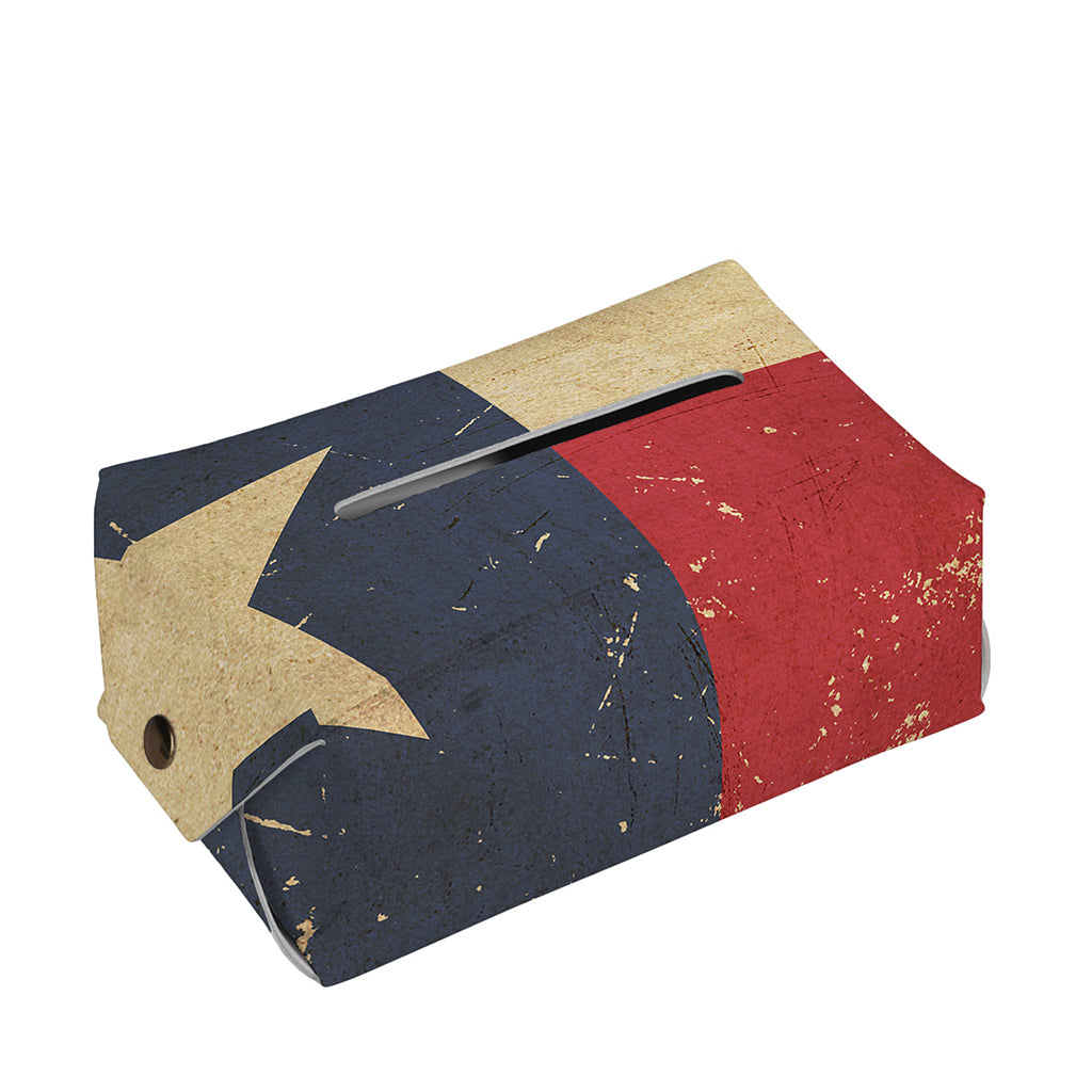 Vintage Texas Flag Print Rectangle Tissue Box Cover