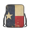 Vintage Texas Flag Print Rectangular Crossbody Bag