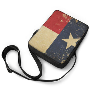 Vintage Texas Flag Print Rectangular Crossbody Bag