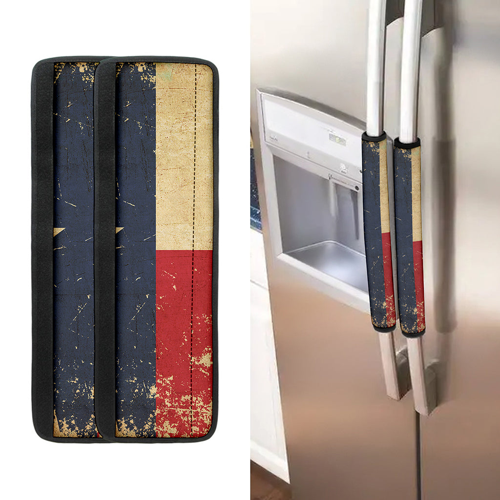 Vintage Texas Flag Print Refrigerator Handle Covers