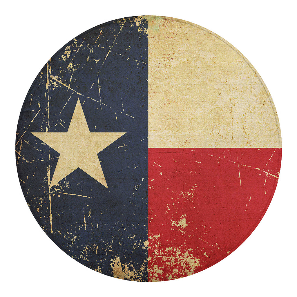 Vintage Texas Flag Print Round Blanket