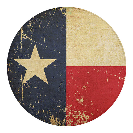Vintage Texas Flag Print Round Blanket