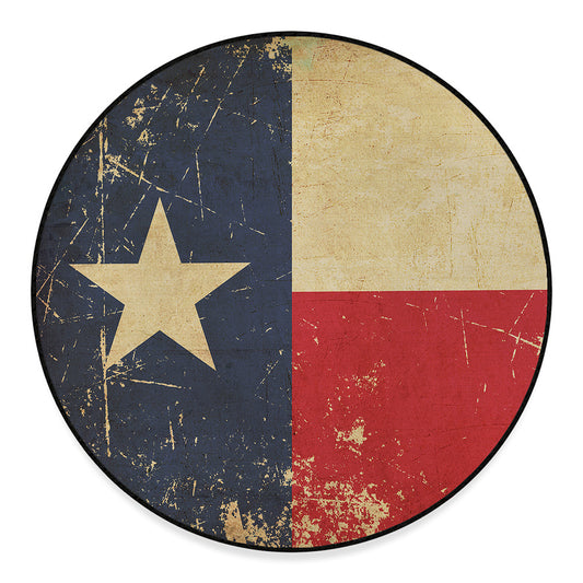 Vintage Texas Flag Print Round Floor Mat