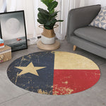 Vintage Texas Flag Print Round Rug