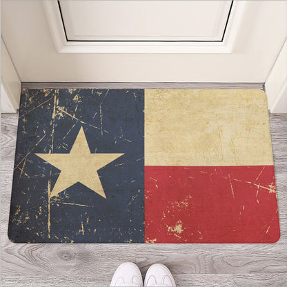 Vintage Texas Flag Print Rubber Doormat