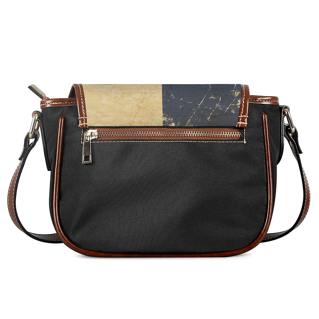 Vintage Texas Flag Print Saddle Bag