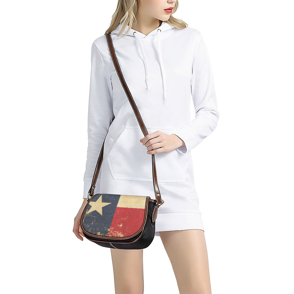 Vintage Texas Flag Print Saddle Bag