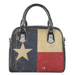 Vintage Texas Flag Print Shoulder Handbag