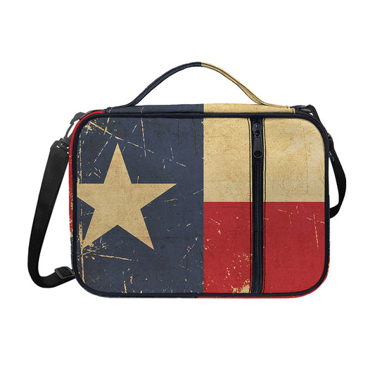Vintage Texas Flag Print Shoulder Strap Bible Bag
