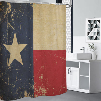 Vintage Texas Flag Print Shower Curtain
