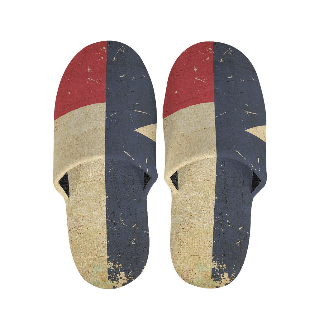 Vintage Texas Flag Print Slippers