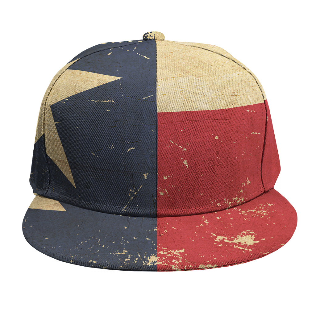 Vintage Texas Flag Print Snapback Cap