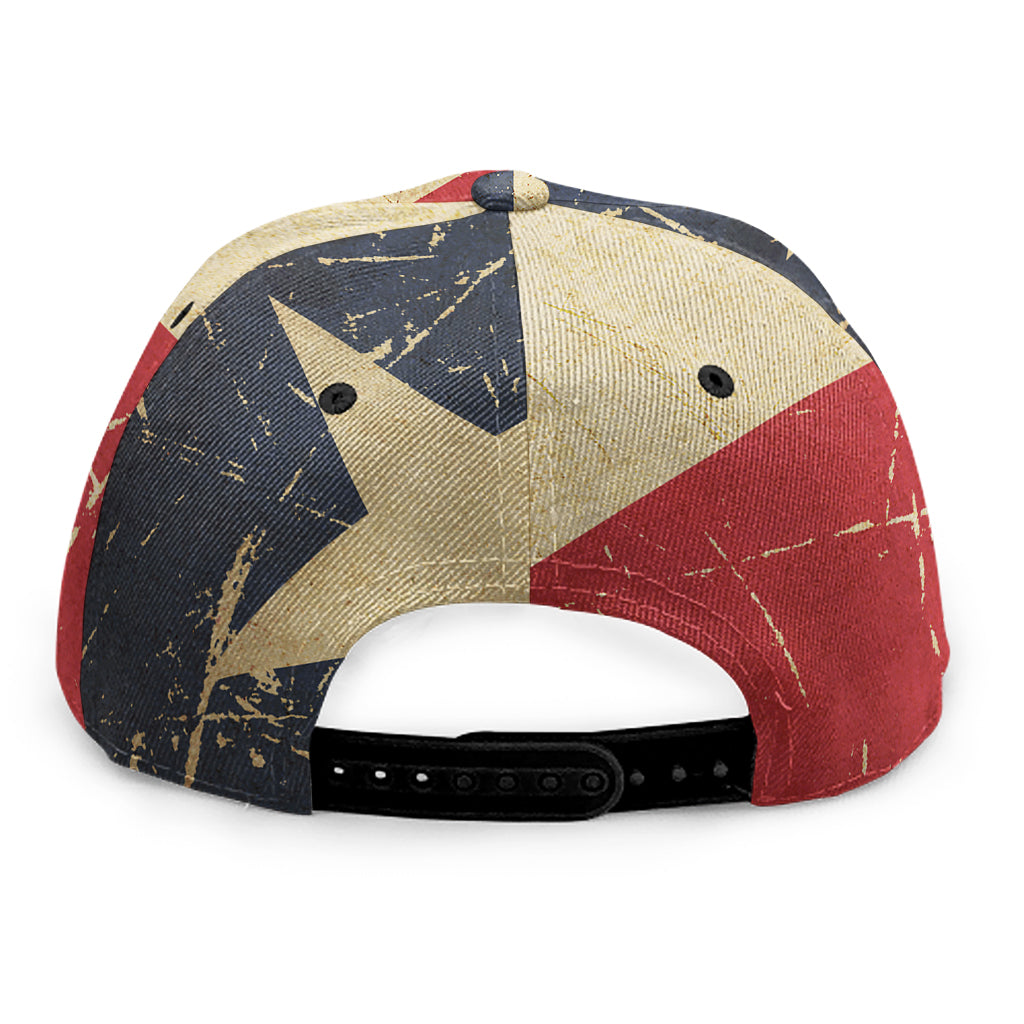 Vintage Texas Flag Print Snapback Cap
