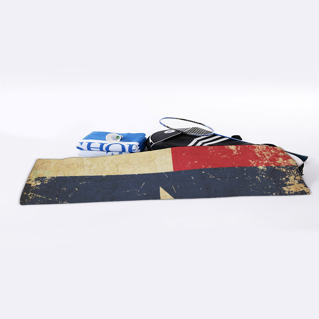 Vintage Texas Flag Print Sports Towel