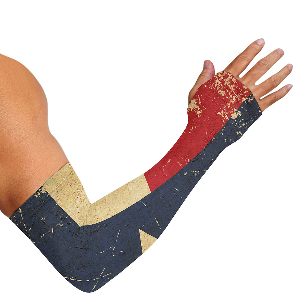 Vintage Texas Flag Print Sun Protection Arm Sleeves
