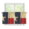 Vintage Texas Flag Print Tier Curtains