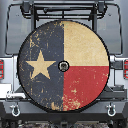 Vintage Texas Flag Print Tire Cover With Camera Hole