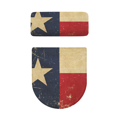 Vintage Texas Flag Print Toilet Lid And Tank Cover Set