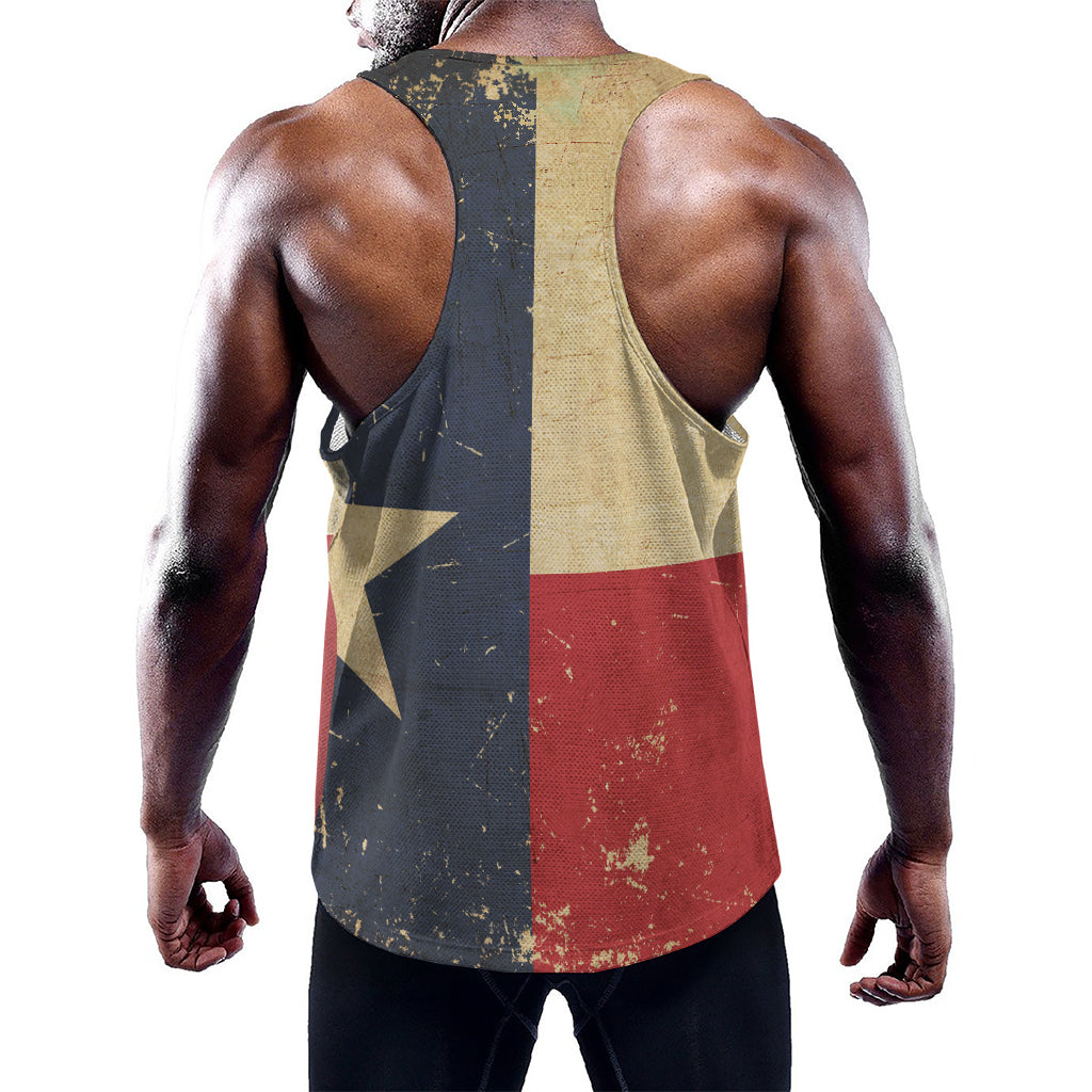 Vintage Texas Flag Print Training Tank Top