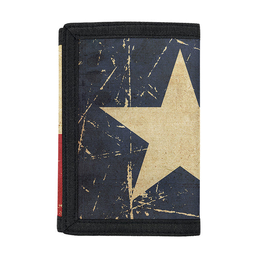 Vintage Texas Flag Print Trifold Wallet