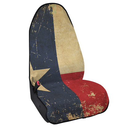 Vintage Texas Flag Print Waterproof Car Seat Cover